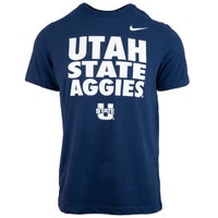 Nike bold utah state aggies navy unisex t-shirt